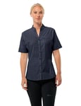 Jack Wolfskin Norbo S/S Shirt W Blouse, Bleu Nuit/Carreaux, XS Femme