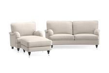 Howard Classic Sofagruppe Buet 2-seter+Lenestol+Fotskammel - Beige sofagruppe