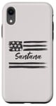 Coque pour iPhone XR Santana – Nom personnalisé, étoiles et rayures, drapeau des États-Unis