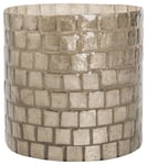 Halvor Bakke Velsao smårutet lyslykt 15x15 Beige/Natur Capiz