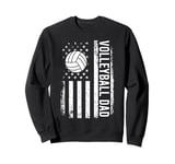 Vintage Volleyball Dad USA Flag Retro Fathers Day Daddy Papa Sweatshirt