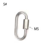 Stainless Steel Carabiner Hook Oval Screwlock Quick Link Lock Ring Hook Chain Rope Connector Buckle Locked Hook Safety Snap Hook - Type 5cm