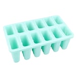 12 Cavity Green Reusable Silicone Ice Cream Mould With Stick Easy Release Ice