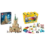 LEGO 76402 Harry Potter Hogwarts: Dumbledore’s Office Castle Toy, Set with Sorting Hat, Sword of Gryffindor and 6 Minifigures, for Kids Aged 8 Plus & 10698 Classic Creative Brick Storage Box Set,