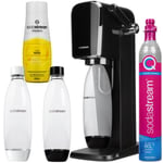 SodaStream Art Black Saturator + Sodastream Pet White Flaska 1 liter + SodaStream Tonic Sirap 440 ml