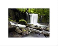 Wee Blue Coo Nature Water Fall Exposure Lapse Cool Wall Art Print