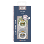 BIBS - Pacifier Colour 2 PACK - Sage GLOW/Cloud GLOW - Size 3