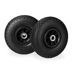 Relaxdays 2 roues de camion à main, pneus en caoutchouc résistant aux perforations, 3,00 à 4 pouces, essieu de 20 mm, jusqu'à 80 kg, 260 x 85 mm, noires