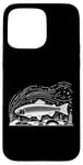 Coque pour iPhone 15 Pro Max Line Art Poisson Aquariste & Ichtyologiste Truite arc-en-ciel