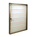 ALUBOX Boîte à Clés Murale en Aluminium 30X5X14 cm – Porte-Clés Mural pour Intérieur ou Extérieur Protégé – Made in Italy avec 96 Crochets Numérotés (BRONZE)