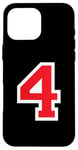 iPhone 16 Pro Max Jersey Number Uniform #4 Red, Four 4th Case