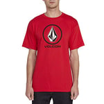 Volcom Men's Crisp Stone Short Sleeve Tee T-Shirt, Red, Medium