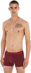 Calvin Klein Men Boxer Short Trunk Stretch Cotton, Red (Tawny Port), S