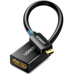 UGREEN Micro HDMI to HDMI Adapter 4K@60Hz 1440P@144Hz Micro HDMI Type D Female Cable UHD HDR ARC HDCP 2.2 Compatible with Raspberry Pi 5 4 400,Hero 7 6 5,DSLR Camera,Laptop,TV,Portable Monitor(20cm)