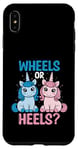 Coque pour iPhone XS Max Wheels Or Heels Licorne Sexe Révélez Future Parent Papa Maman