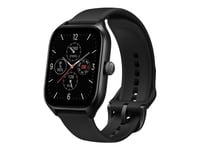 Amazfit GTS 4 - Aluminiumlegering - smart klocka med rem - fluoroelastomer - oändligt svart - handledsstorlek: 140-200 mm - display 1.75" - Wi-Fi, Bl