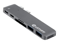 Estuff Allure Series Slot-In Hub Pro - Dokkingstasjon - Usb-C / Thunderbolt 3 - For Apple Macbook Pro With Touch Bar (I Midten Av 2017, I Slutten Av 2016)