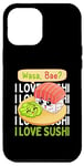 Coque pour iPhone 12 Pro Max Wasa Bea I Love Sushi mignon wasabi nourriture Kawaii couple cadeau