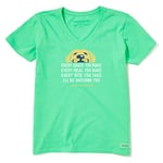 Life Is Good - Womens I'll Be Watching You Crusher V Neck T-Shirt, X-Small, Spearmint Green