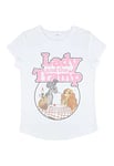 Disney Women's Lady and The Tramp Organic Rolled Sleeve T-Shirt, White, Large