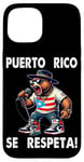 Coque pour iPhone 15 Porto Rico Se Respeta Boricua Bear Drapeau de protestation criant