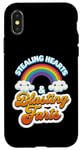 Coque pour iPhone X/XS Stealing Hearts & Blasting Pets Funny Valentines Rainbow