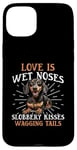 Coque pour iPhone 15 Plus Teckel blaireau wiener saucisse chien Love is wet nezes