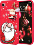 Coque Pour Iphone Xr Noël, Rouge Silicone Souple Étui Antichoc Motif Christmas Dessin Housse De Protection Case Avec Père Noël Poupée 3d Ultra Fine Mignon Case Téléphone Pour Iphone Xr, Rouge 4