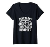 Womens Fun Sarcastic Genealogy Genealogist Tree Historian Men Women V-Neck T-Shirt