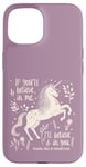 Coque pour iPhone 15 Licorne "Believe in you" Citation Alice au pays des merveilles