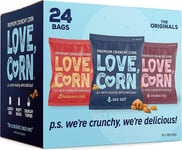 LOVE CORN Variety Pack 8x Sea Salt, 8x BBQ, 8x Salt & Vinegar 20g Healthy