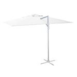 PARASOL DÉPORTÉ INCLINABLE PARE-SOLEIL DE JARDIN BLANC 3X4 EN ALUMINIUM MICHIGAN