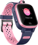 4G Smart Watch for Kids - GPS Smartwatch with Waterproof Real Time Position WIFI Vedio Call Message Pedometer Geo-Fence SOS Anti-Lost of Early Education Tools for Boys Girls (Pink)