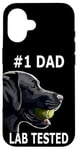 Coque pour iPhone 16 #1 Lab Dad, chien de laboratoire noir