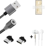 Data charging cable for + headphones Xiaomi Mi MIX Fold 2 + USB type C a. Micro-