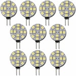 10x G4 LED-lampa DC 12V Icke-dimmbar Vit 6000K Ljuskälla Ersättning 20W Halogenlampa för Kök Husbil RV Släp Båt