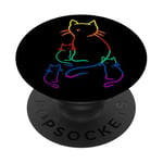 Chaton arc-en-ciel famille chat enfant bébé PopSockets PopGrip Adhésif