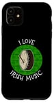 Coque pour iPhone 11 St Patrick's Day Bodhran, j'aime la musique irlandaise