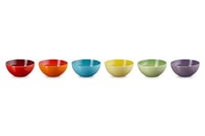 Le Creuset Stoneware Set of 6 Snack Bowls, 330 ml, Rainbow, 79349338359030