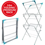 3 Tier Clothes Dryer Airer Foldable Laundry Rack Washing Line Drying Horse 14m