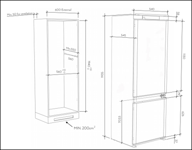 Haier HBW5519EK-1 193cm Fully Integrated Fridge Freezer 70:30 Frost Free