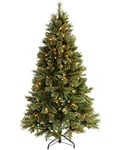 WeRChristmas 7 ft Shimmering Champagne Pre-Lit Multi-Function Christmas Tree with 400 Static Warm White LED Lights