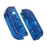 eXtremeRate Coque de Remplacement avec Bouton pour Nintendo Switch Joycon (Version D-Pad), Coque avec Bouton Customisé pour Nintendo Switch & Switch Modèle OLED Joycon, Transparent Bleu