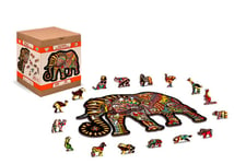 Puinen palapeli ainutlaatuisilla elementeillä "Magic Elephant" 250 pcs / Wooden Jigsaw Puzzles Wooden.city