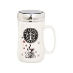 NEW STARBUCKS TRAVEL MUG CERAMIC COFFEE TEA CUP LID WORK HOT COLD DRINKS UK