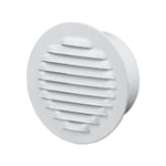 Grille aération ronde 100mm 51cm2 - Winflex Ventilation - Acier blanc - anti-insecte