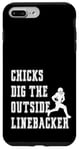 Coque pour iPhone 7 Plus/8 Plus Dicton graphique Chicks Dig The Outside Linebacker Player