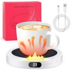 Eyein Coffee Mug Warmer - Smart Cup Warmer with 3 Temperature Settings, Temp Display & Auto Shut Off for Home Office Desk Gadgets, USB Cup Warmer for Coffee, Beverage, Candle, Milk, Tea(No Cup), White