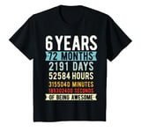 Youth 6th Birthday 6 Years Old Vintage Retro 72 Months T-Shirt