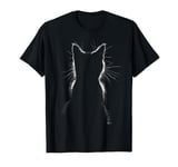 Cat Silhouette Outline Kitten Cat Lover Gift sweet cute cool T-Shirt